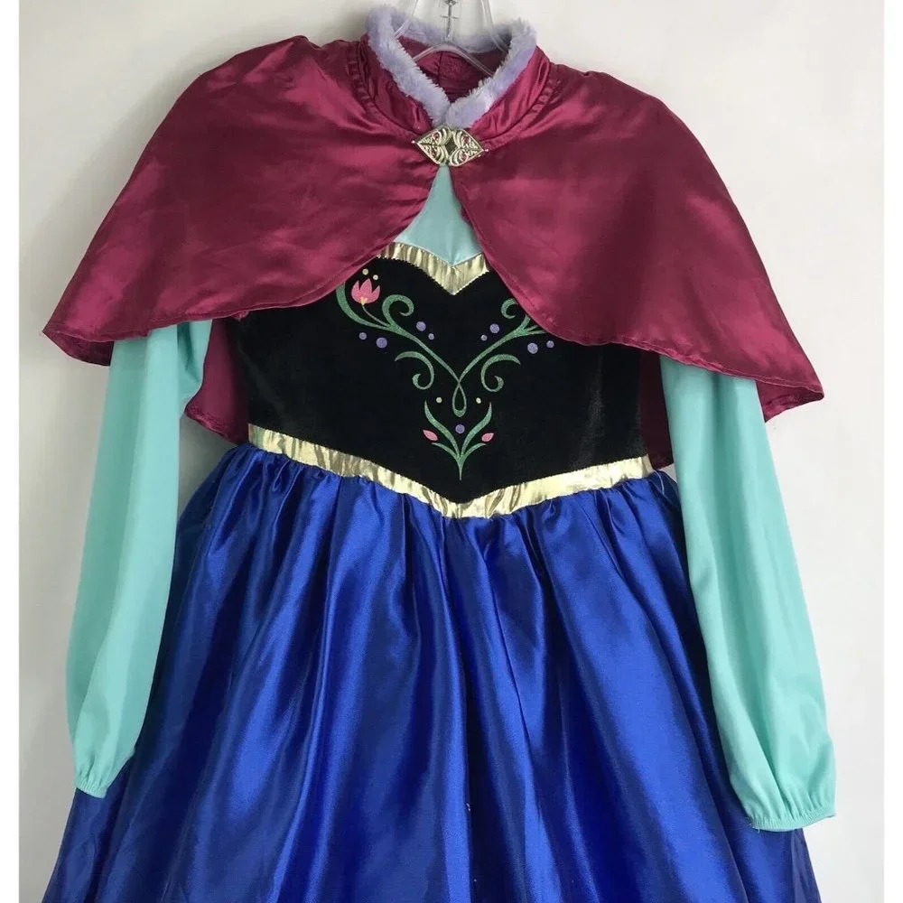 Disney Collection Frozen Princess Ana Size 9/10‎ Girls blue Purple Dress Costume
